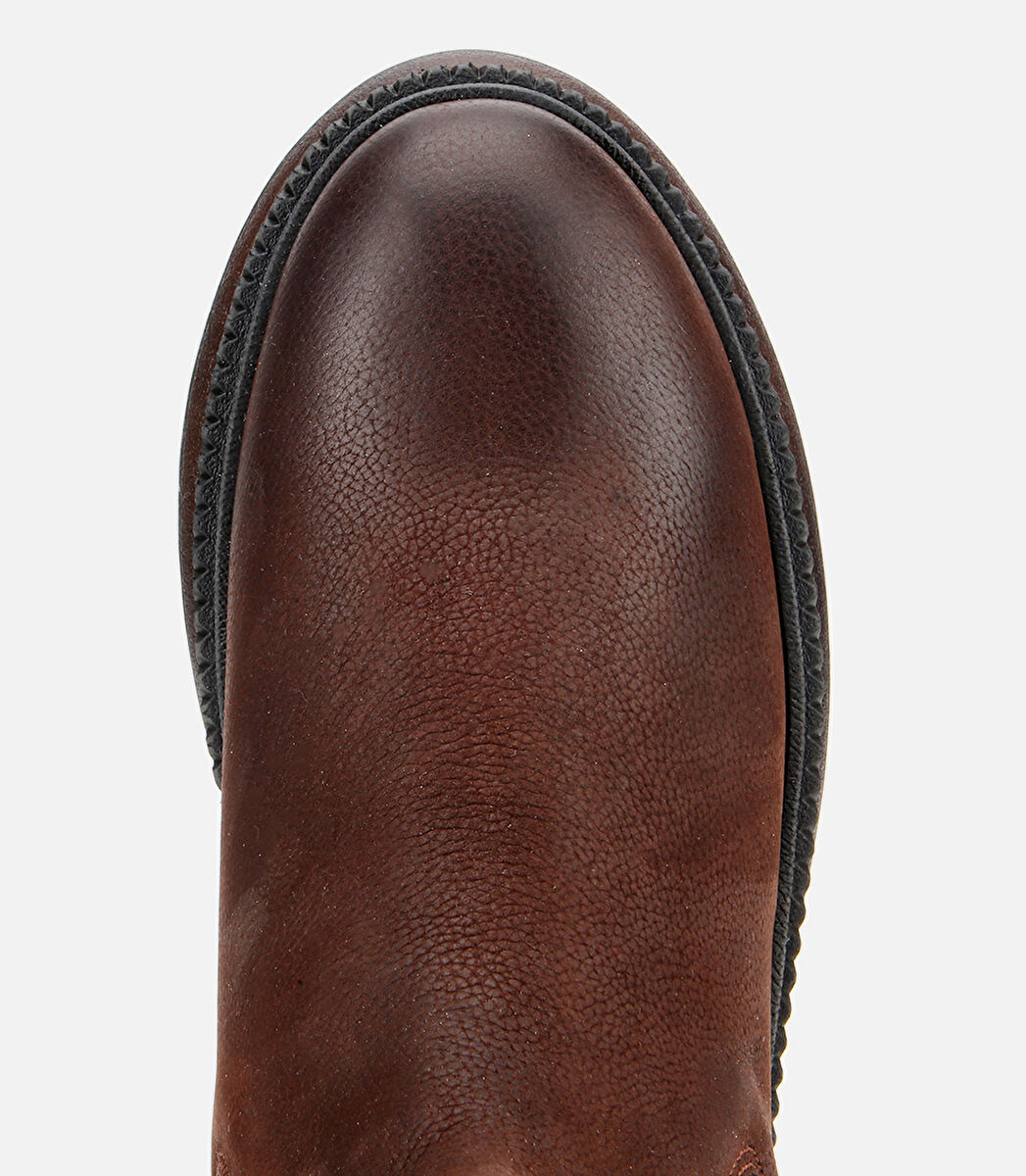 Erkek Nubuk Deri Kahverengi Lastik Detaylı Chelsea Bot