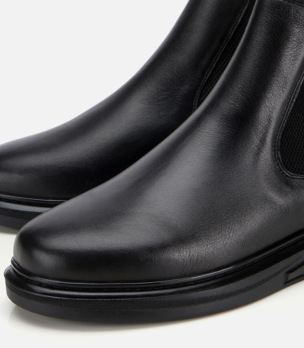 Erkek Deri Siyah Lastik Detaylı Comfort Chealsea Bot