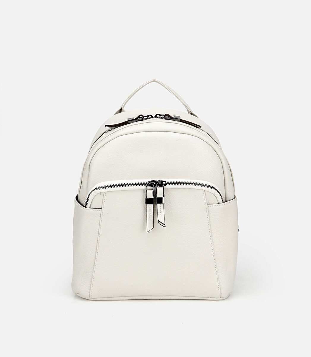 Kadın Deri Bej Sırt Çantası