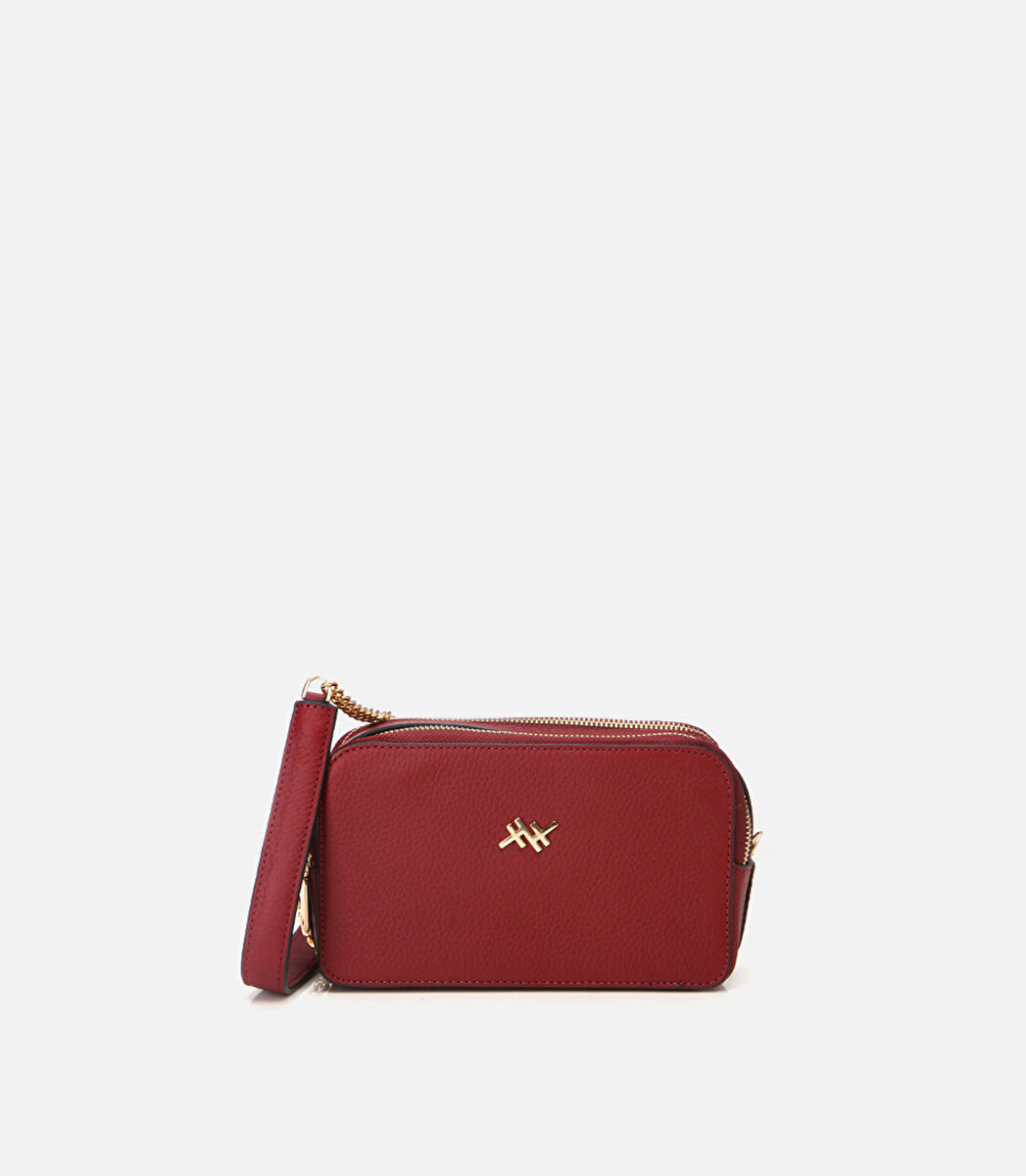 Kadın Deri Bordo Mini Çanta
