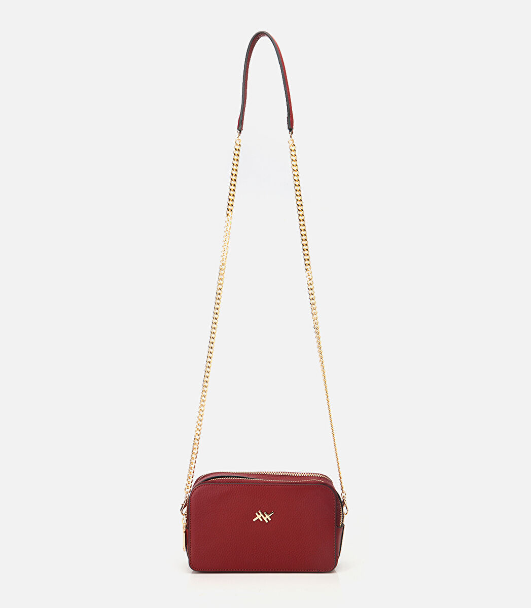 Kadın Deri Bordo Mini Çanta