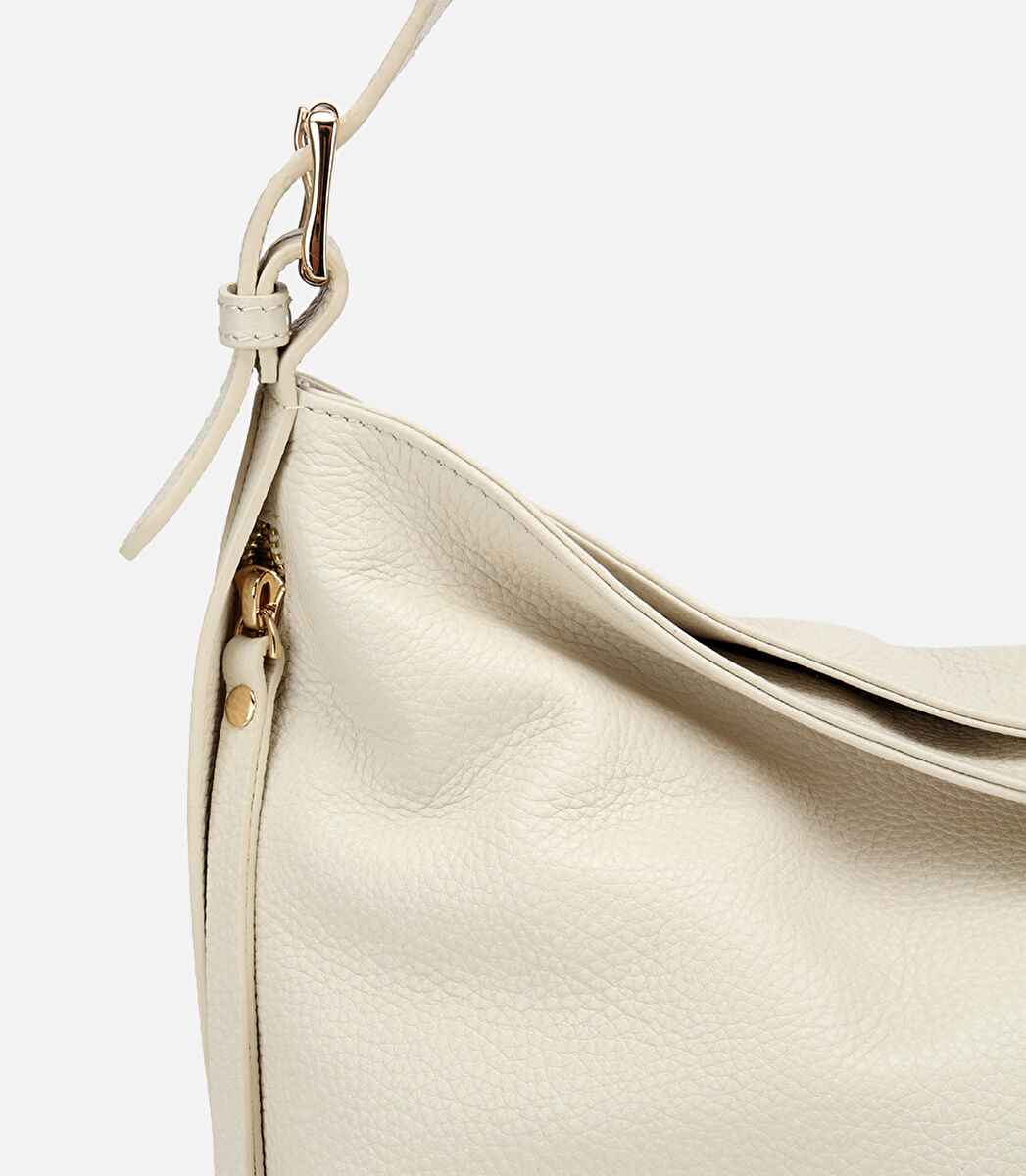 Kadın Deri Ekru Omuz Çantası