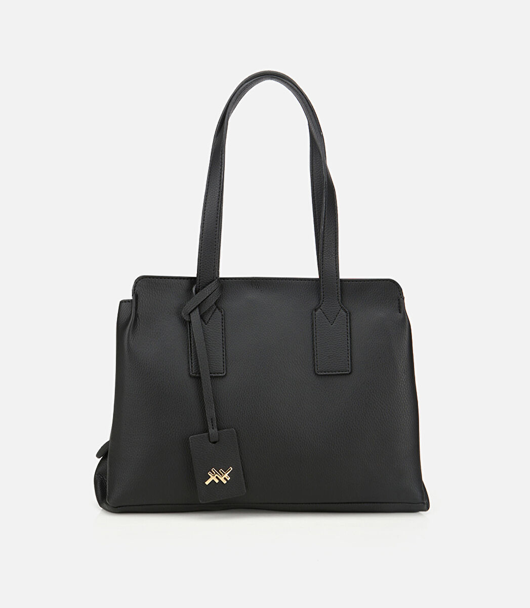 Kadın Siyah Yumuşak Dokulu Omuz Çantası