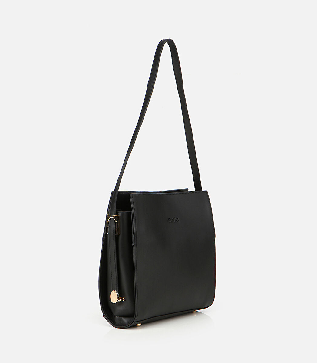 Kadın Deri Siyah Omuz Çantası