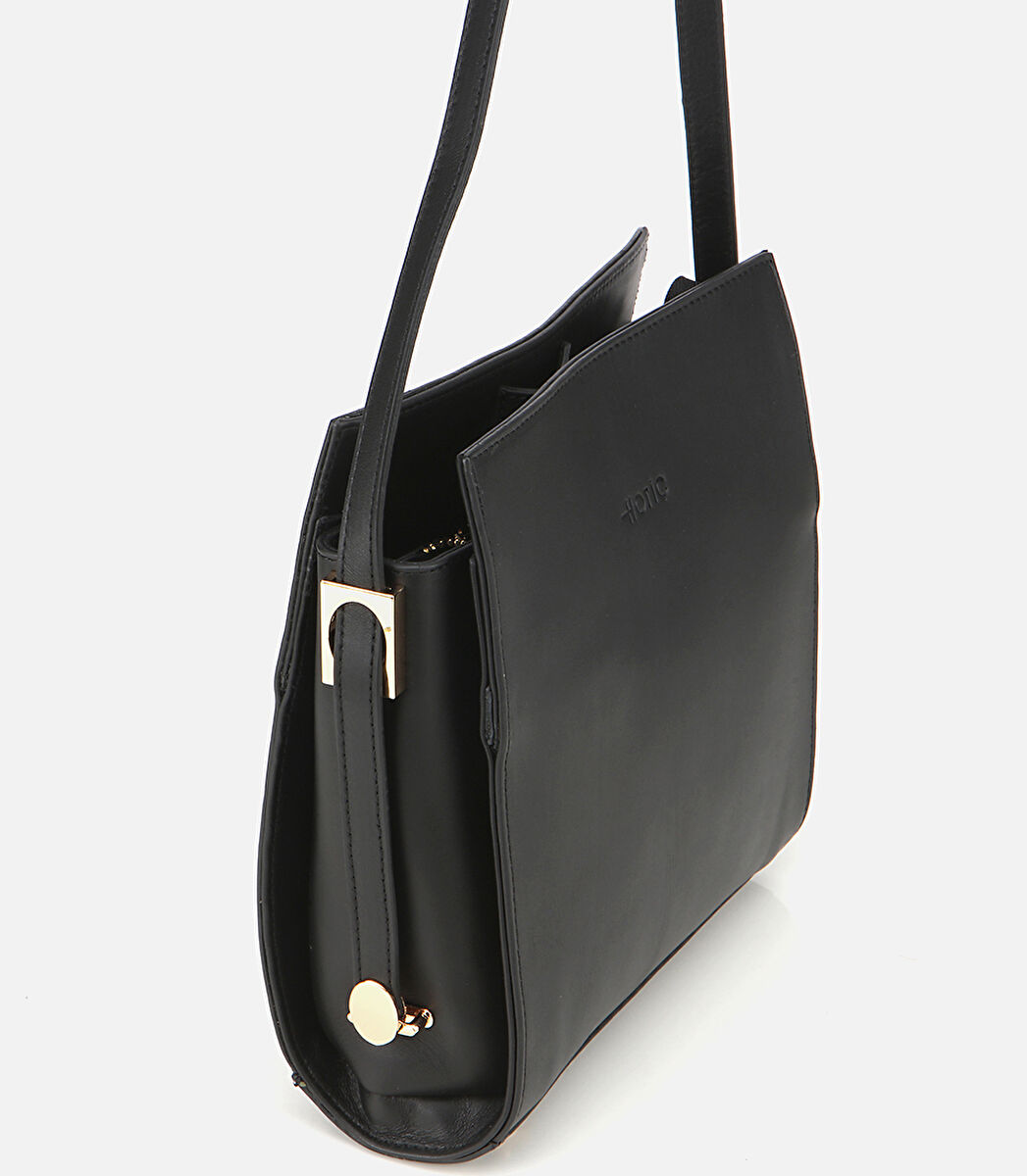 Kadın Deri Siyah Omuz Çantası