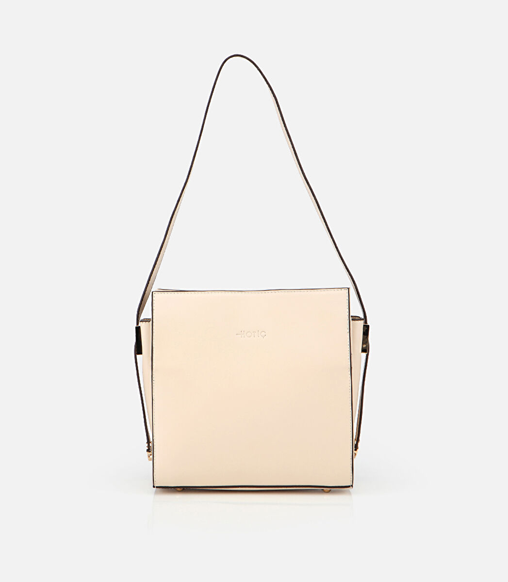 Kadın Deri Ekru Omuz Çantası