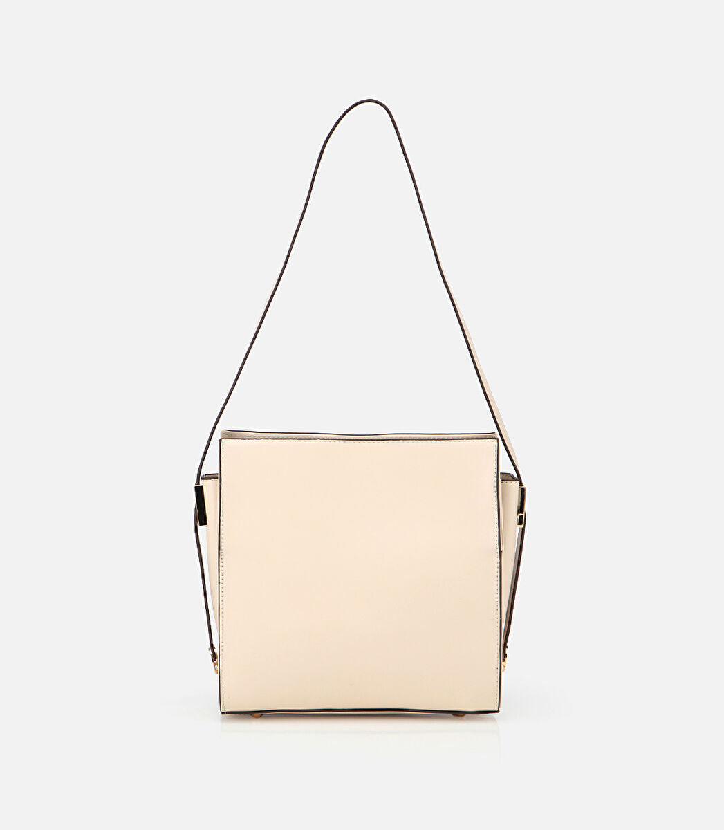 Kadın Deri Ekru Omuz Çantası