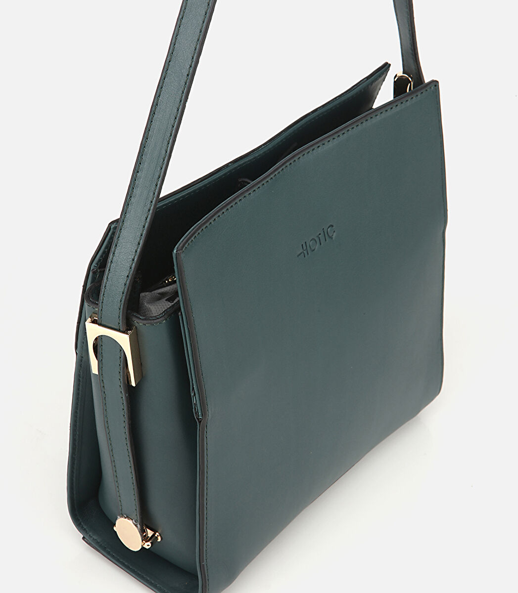 Kadın Deri Haki Omuz Çantası