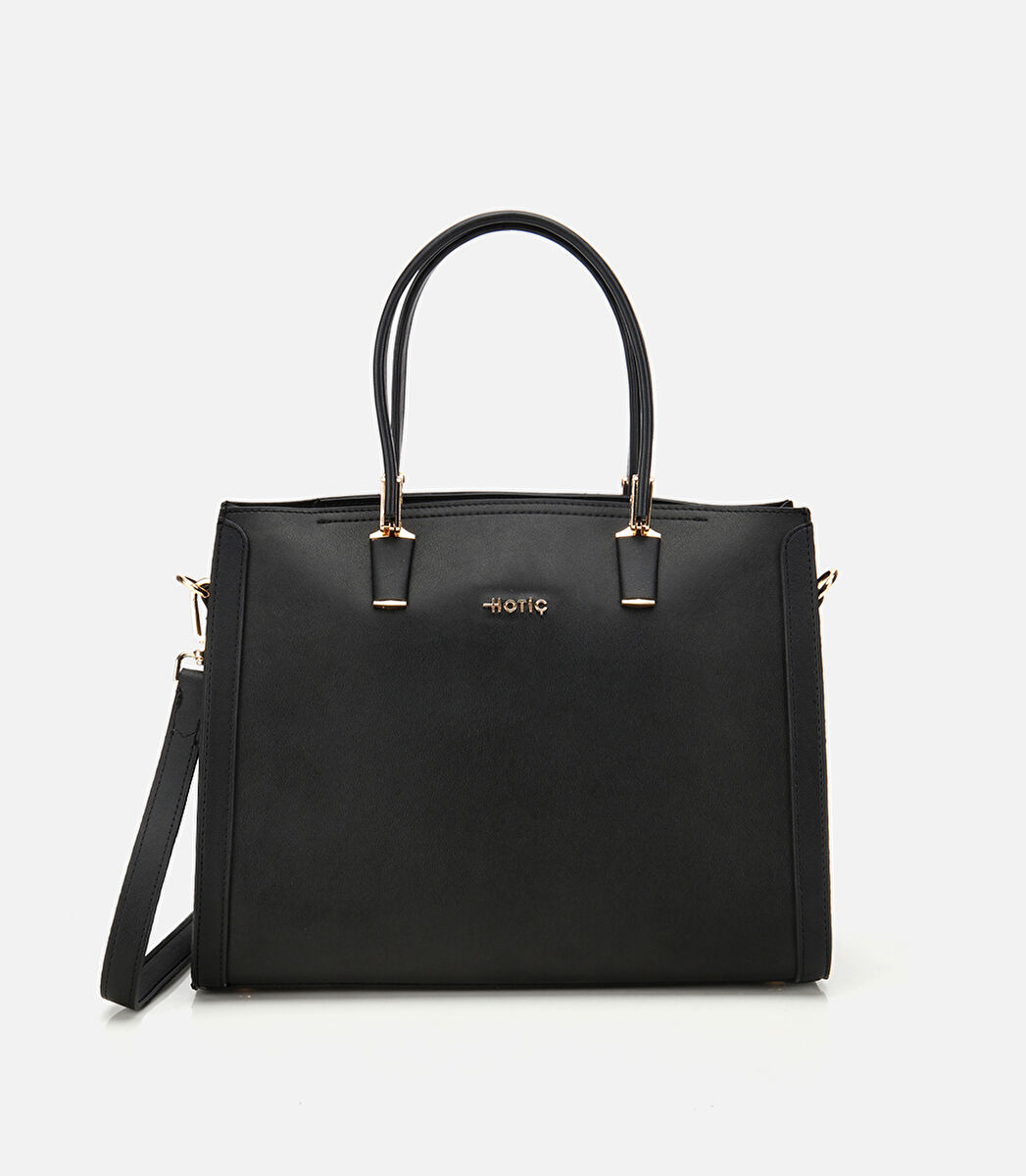 Kadın Siyah Fermuarlı Omuz Çantası