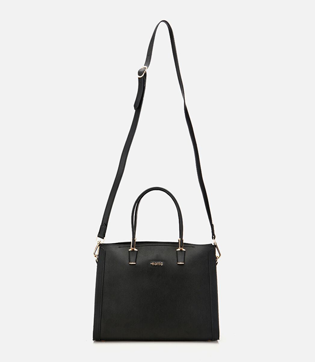 Kadın Siyah Fermuarlı Omuz Çantası