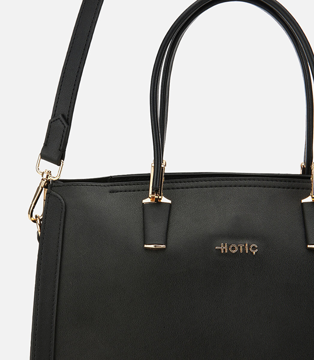 Kadın Siyah Fermuarlı Omuz Çantası