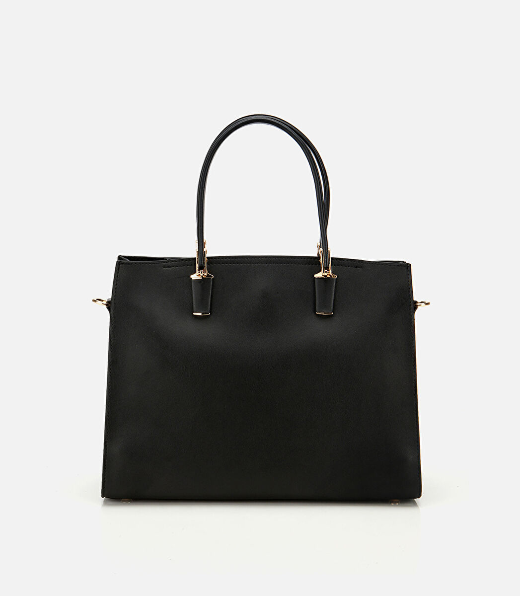 Kadın Siyah Fermuarlı Omuz Çantası