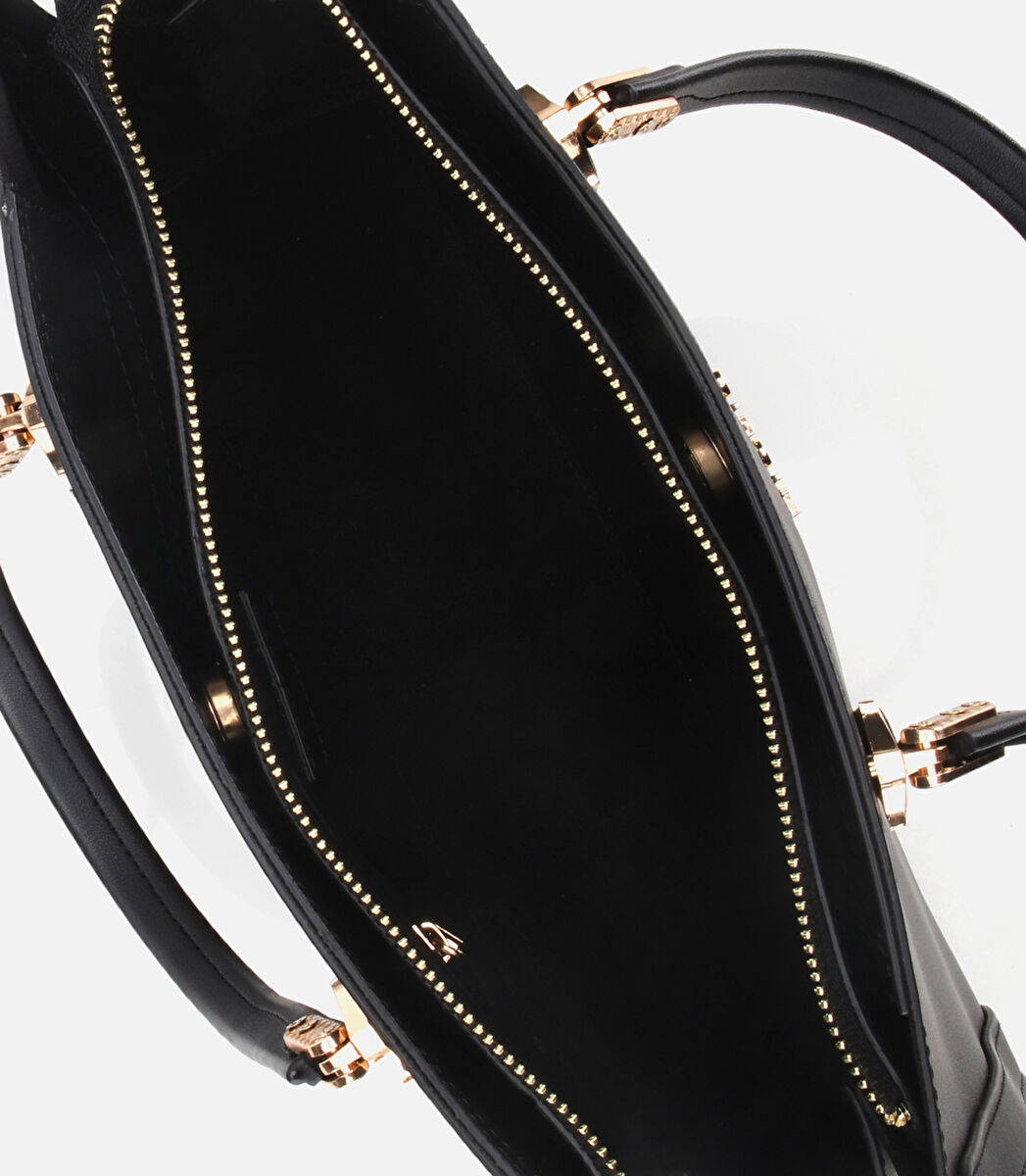 Kadın Siyah Fermuarlı Omuz Çantası