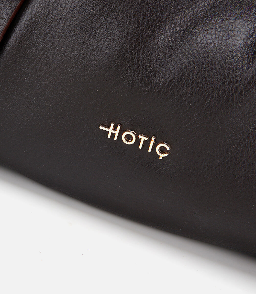 Kadın Deri Kahverengi Yumuşak Dokulu Bowling Omuz Çantası