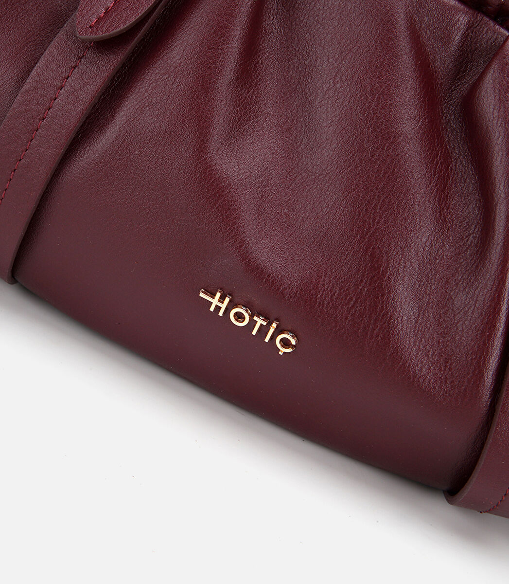 Kadın Deri Bordo Yumuşak Dokulu Bowling Omuz Çantası