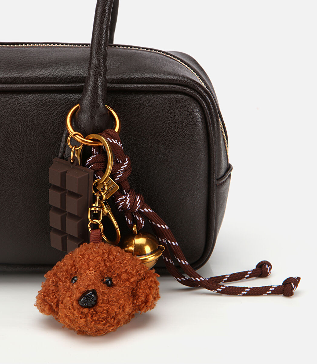 Kadın Kahverengi Charm Detaylı Omuz Çantası