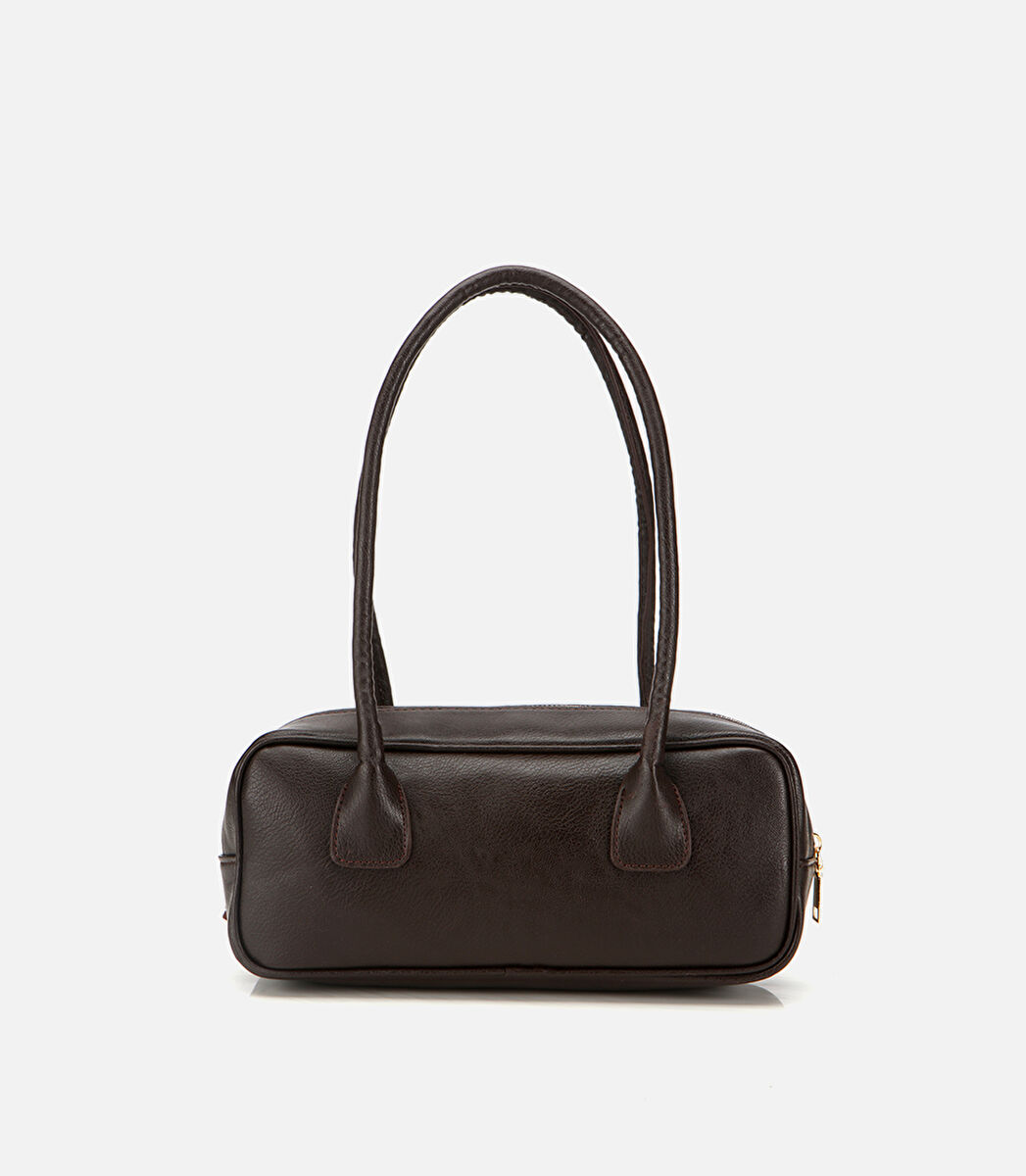 Kadın Kahverengi Charm Detaylı Omuz Çantası