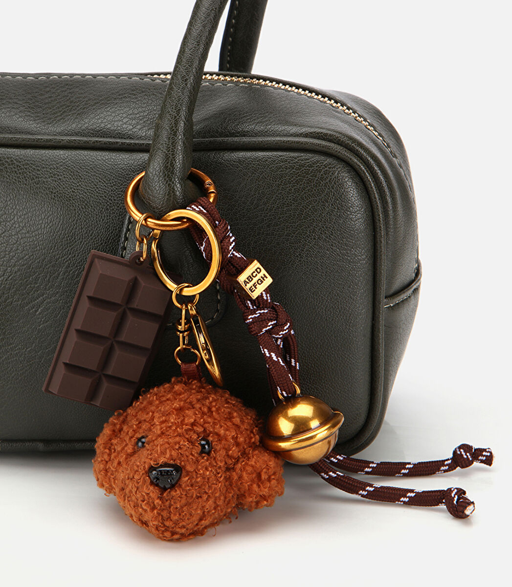 Kadın Haki Charm Detaylı Omuz Çantası