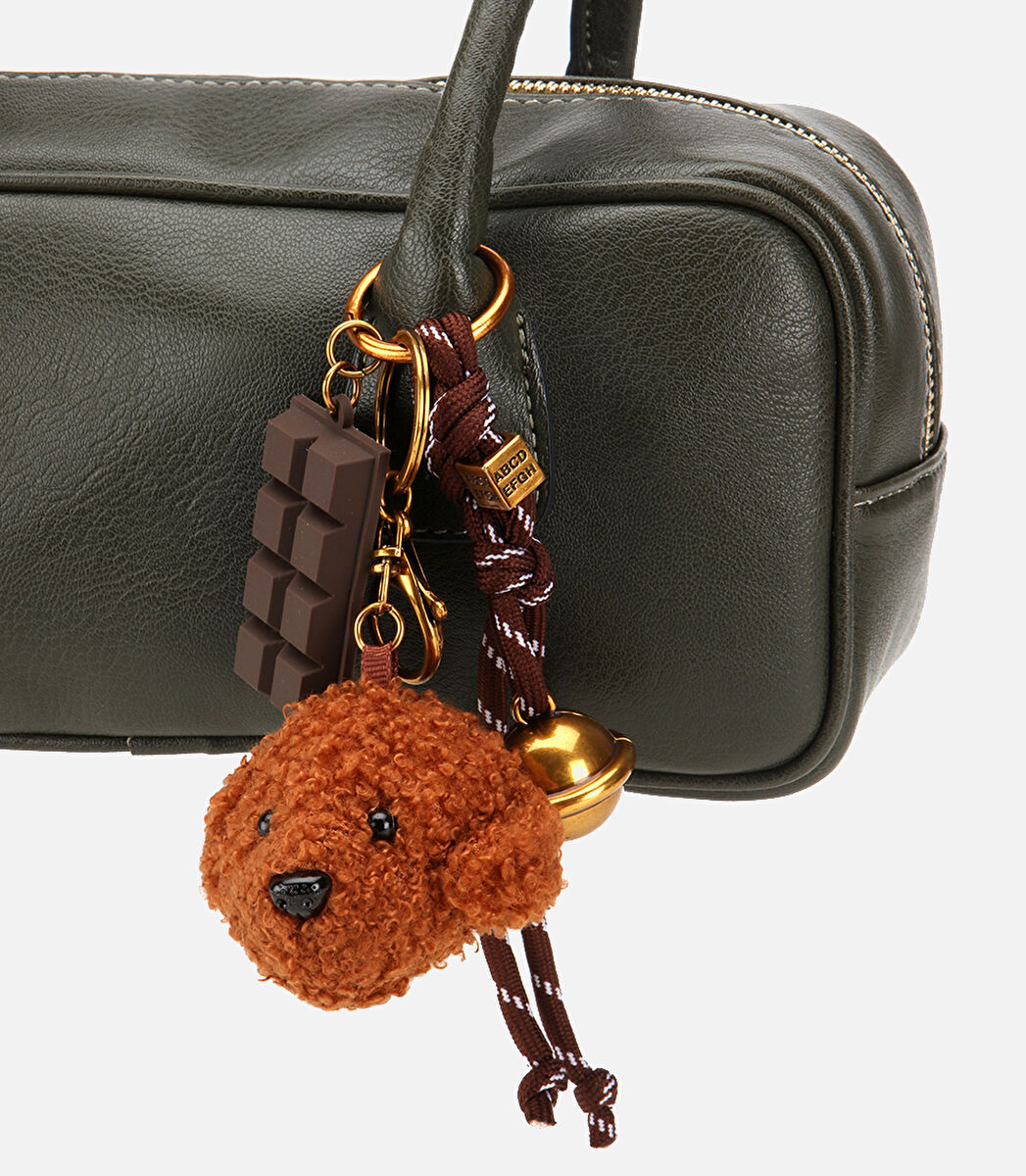 Kadın Haki Charm Detaylı Omuz Çantası