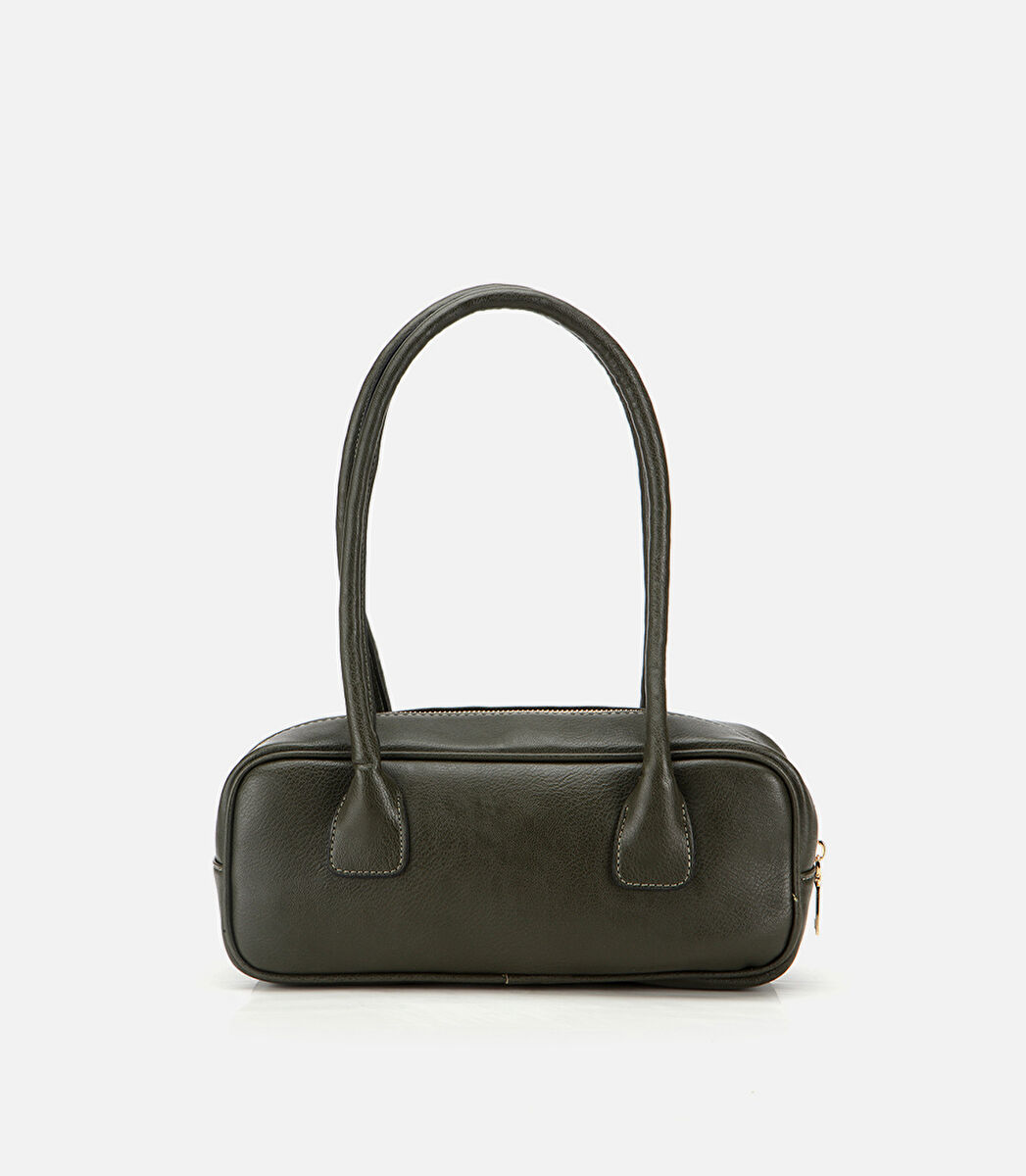 Kadın Haki Charm Detaylı Omuz Çantası