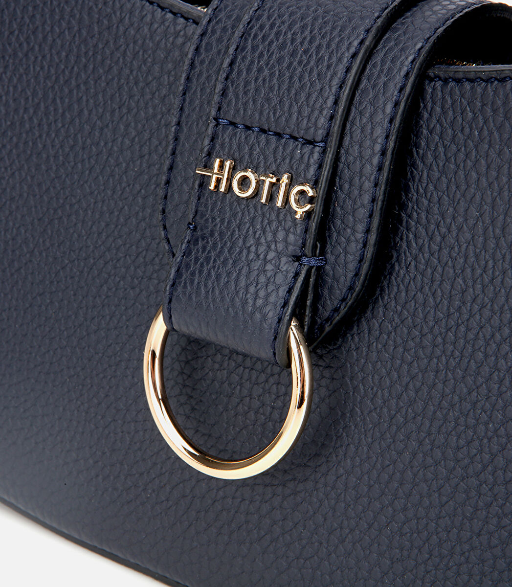 Kadın Lacivert Kilit Detaylı Omuz Çantası