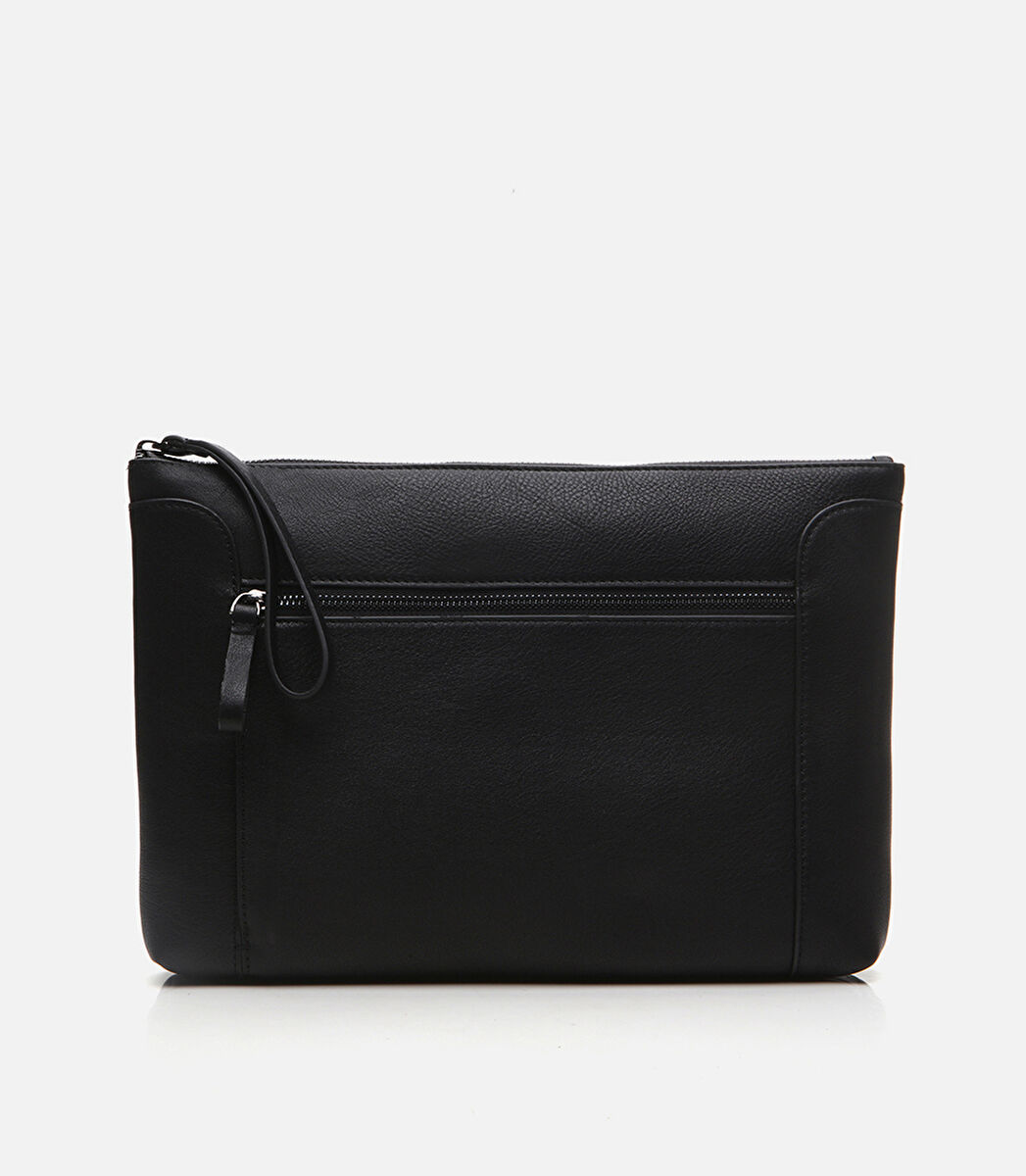 Erkek Deri Siyah El Çantası