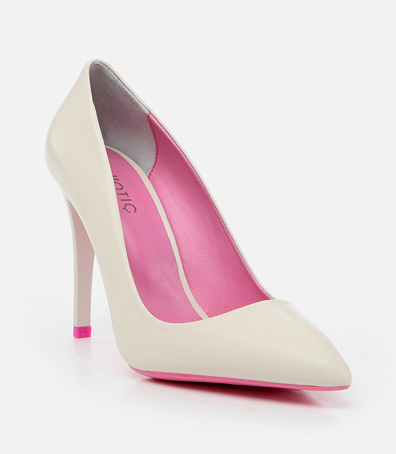 Kadın Deri Ekru Stiletto