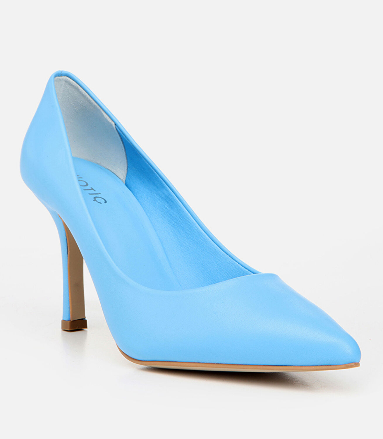 Kadın Deri Açık Mavi  Stiletto