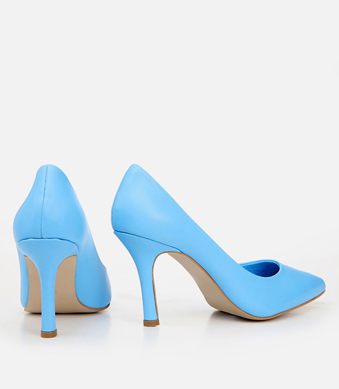 Kadın Deri Açık Mavi  Stiletto