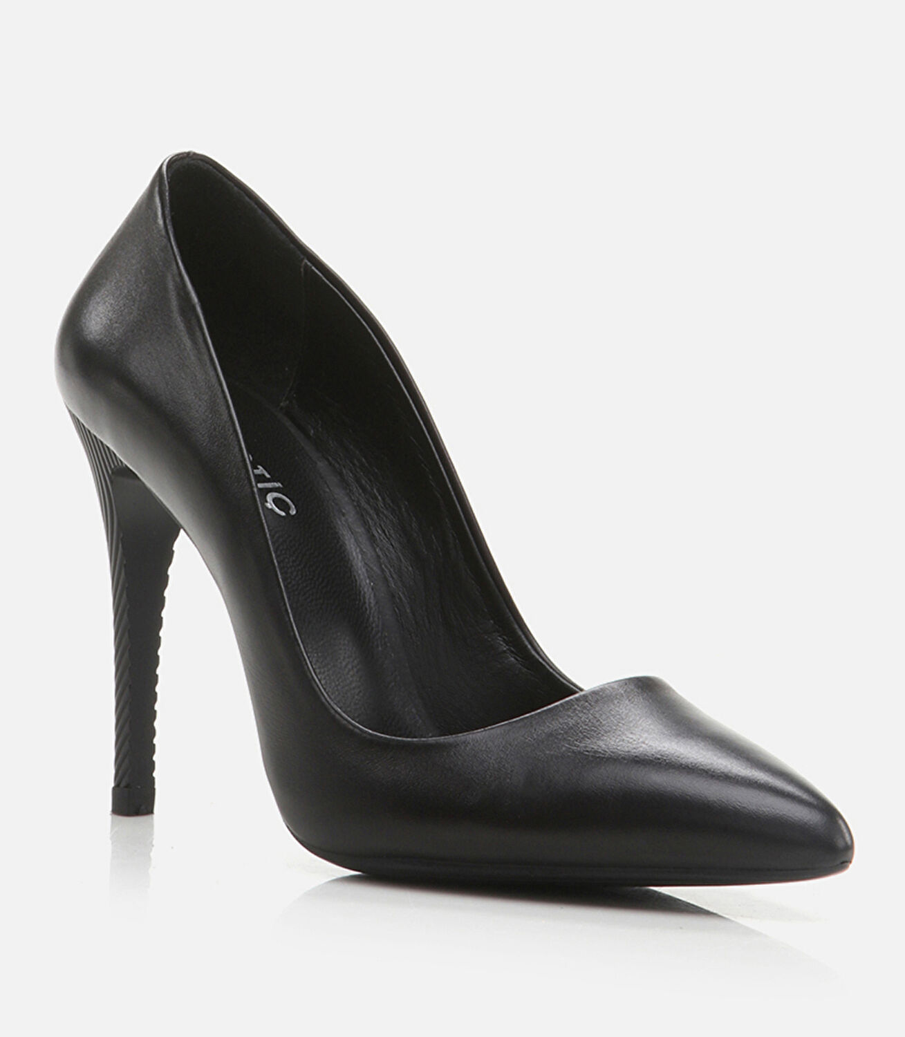Kadın Deri Siyah Stiletto