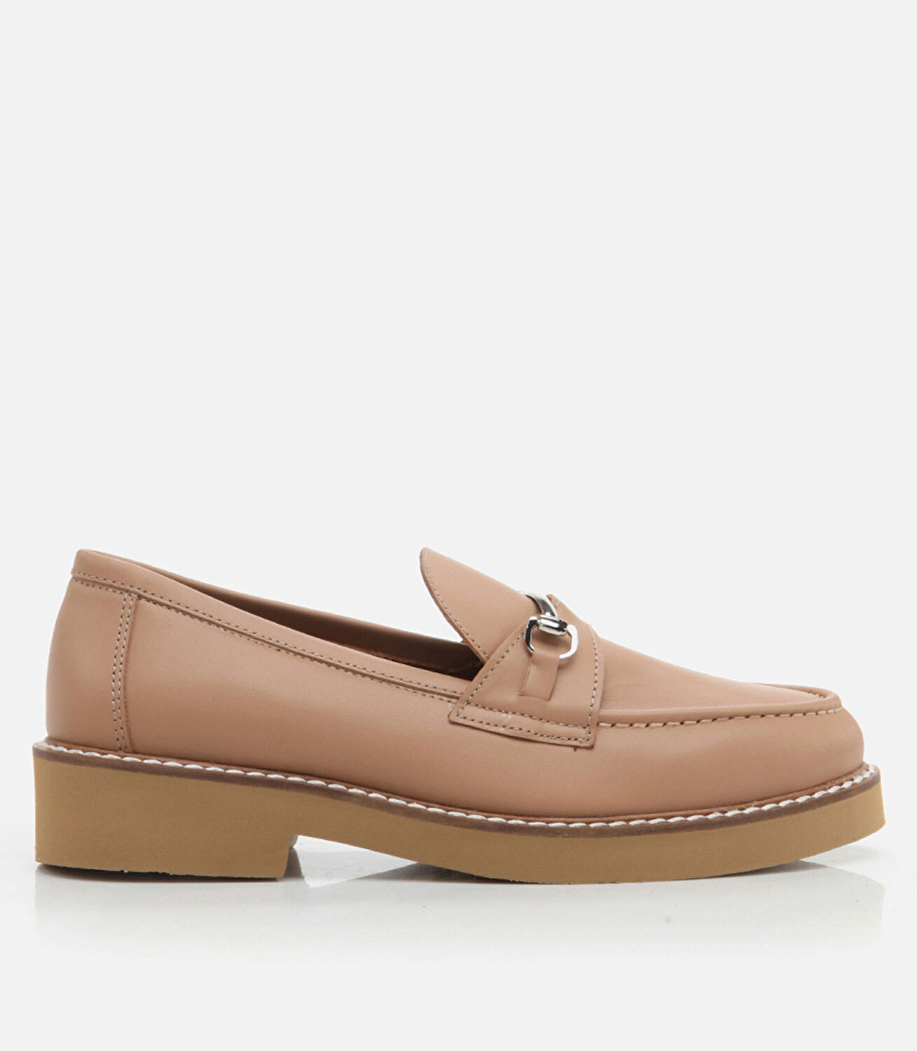 Kadın Deri Naturel Loafer