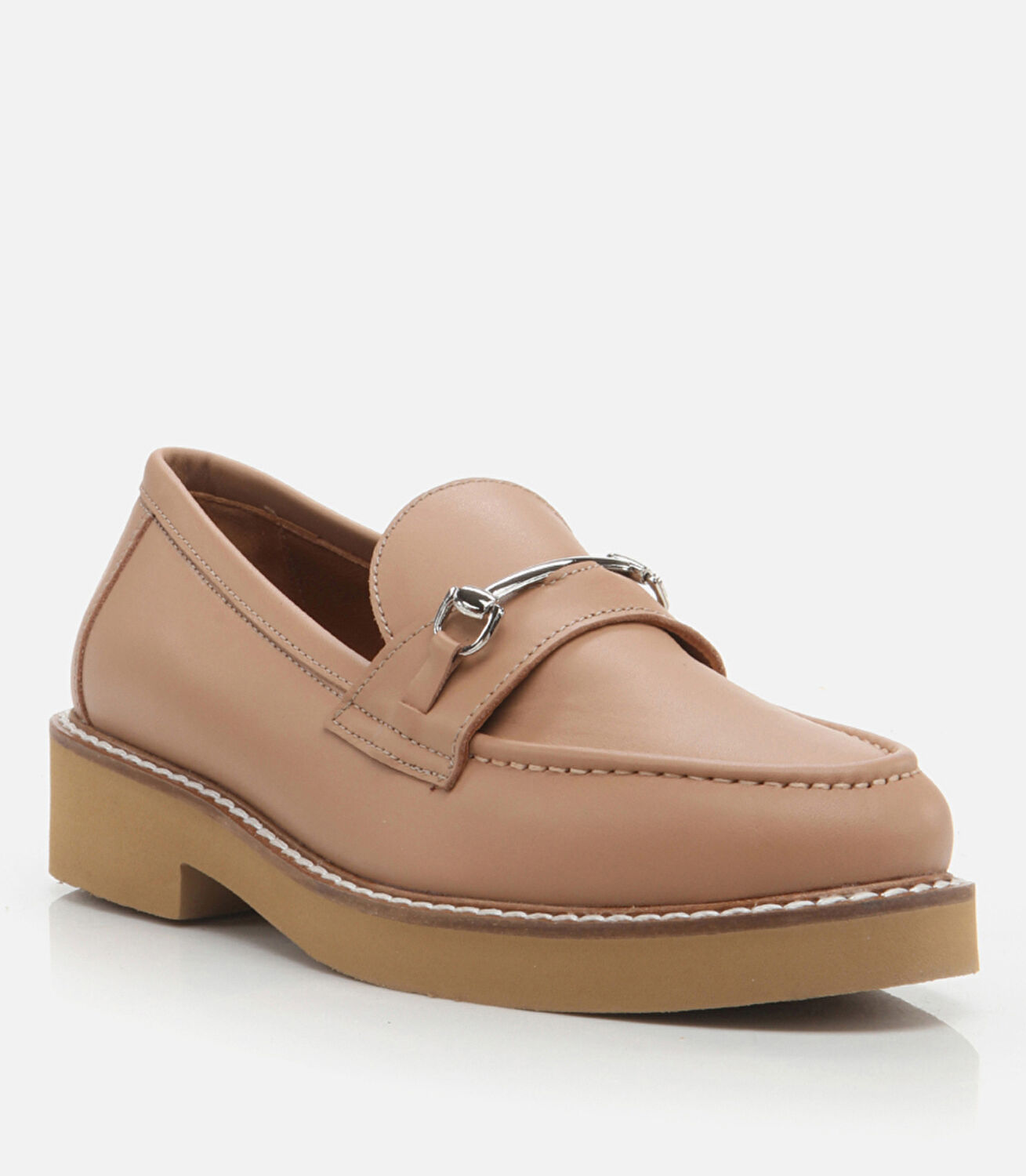 Kadın Deri Naturel Loafer