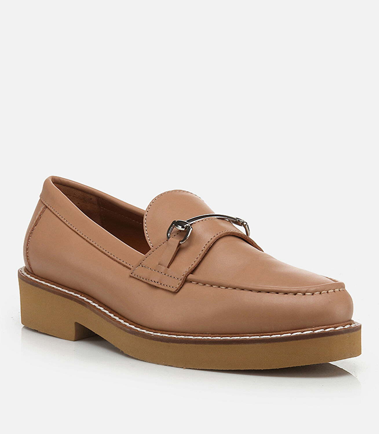 Kadın Deri Naturel Loafer