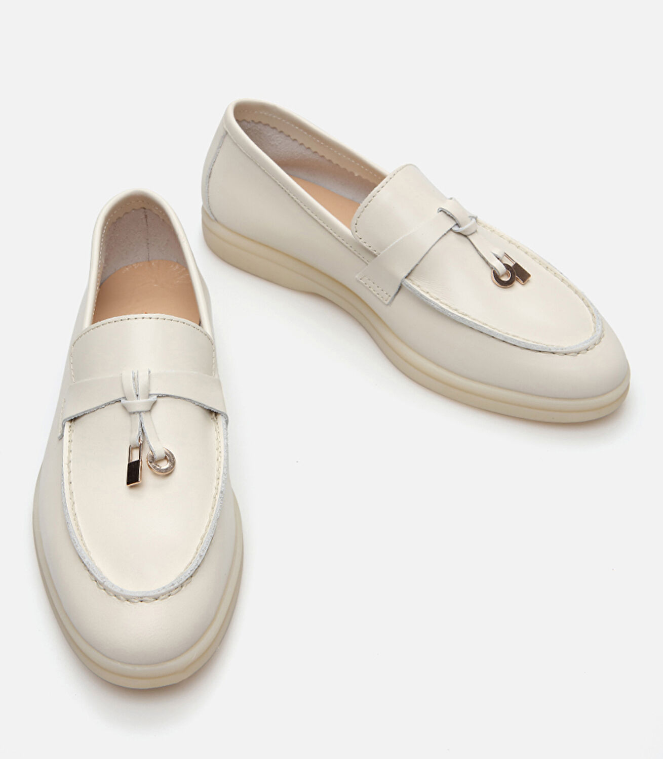 Kadın Deri Ekru Loafer