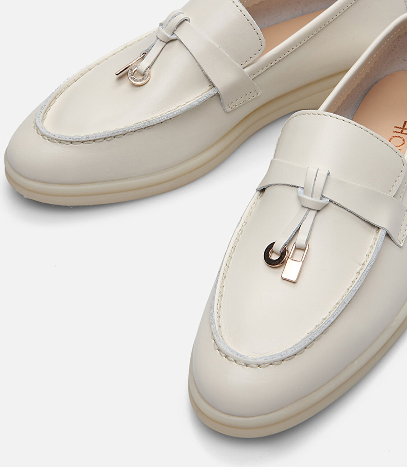 Kadın Deri Ekru Loafer