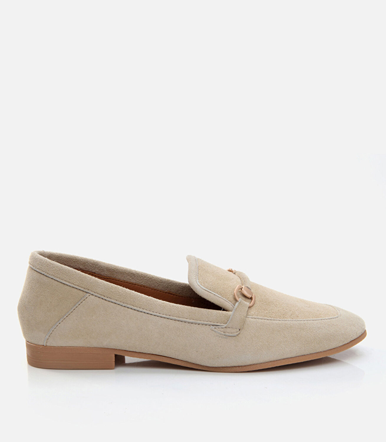 Kadın Deri Pudra Loafer