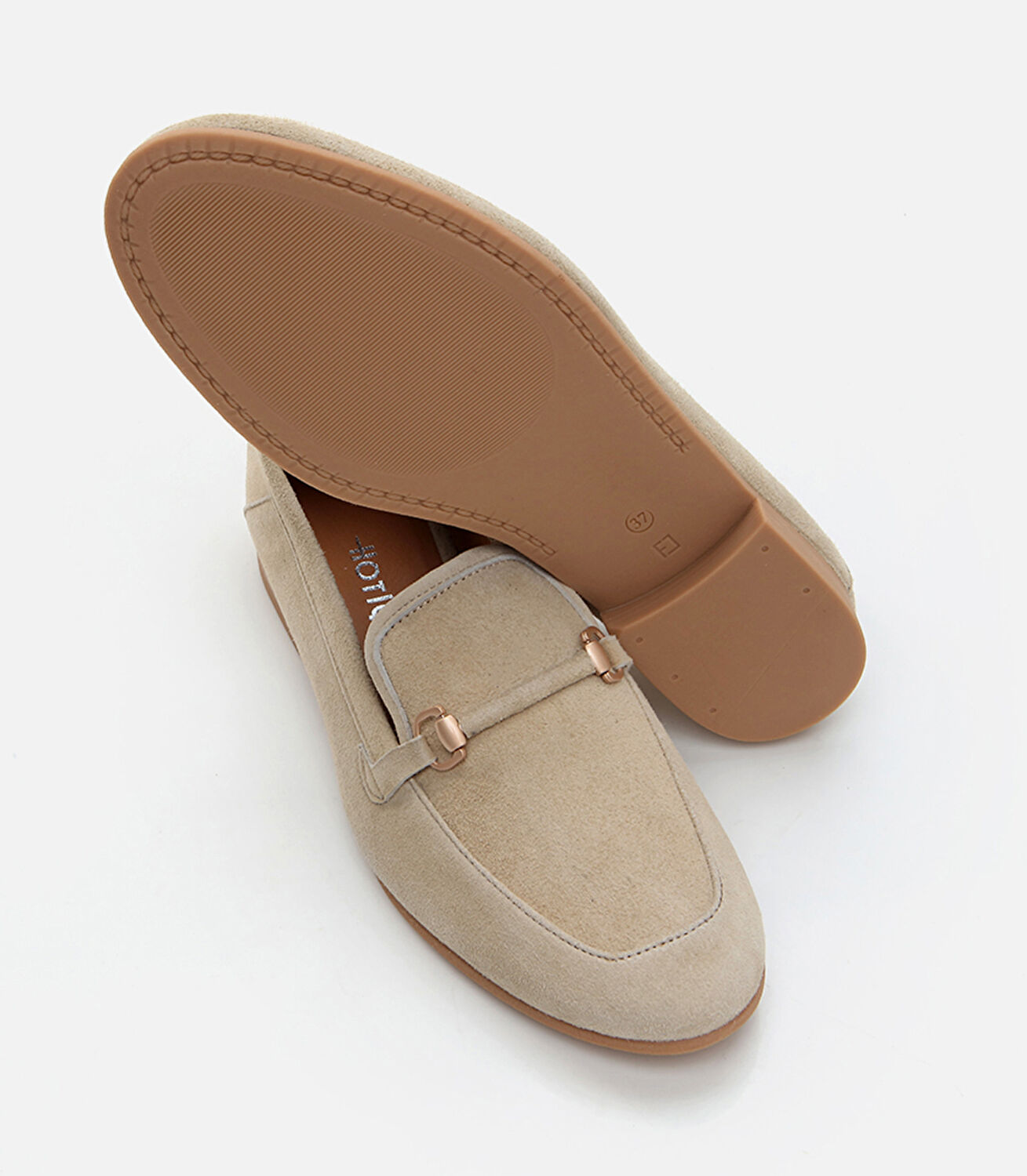 Kadın Deri Pudra Loafer