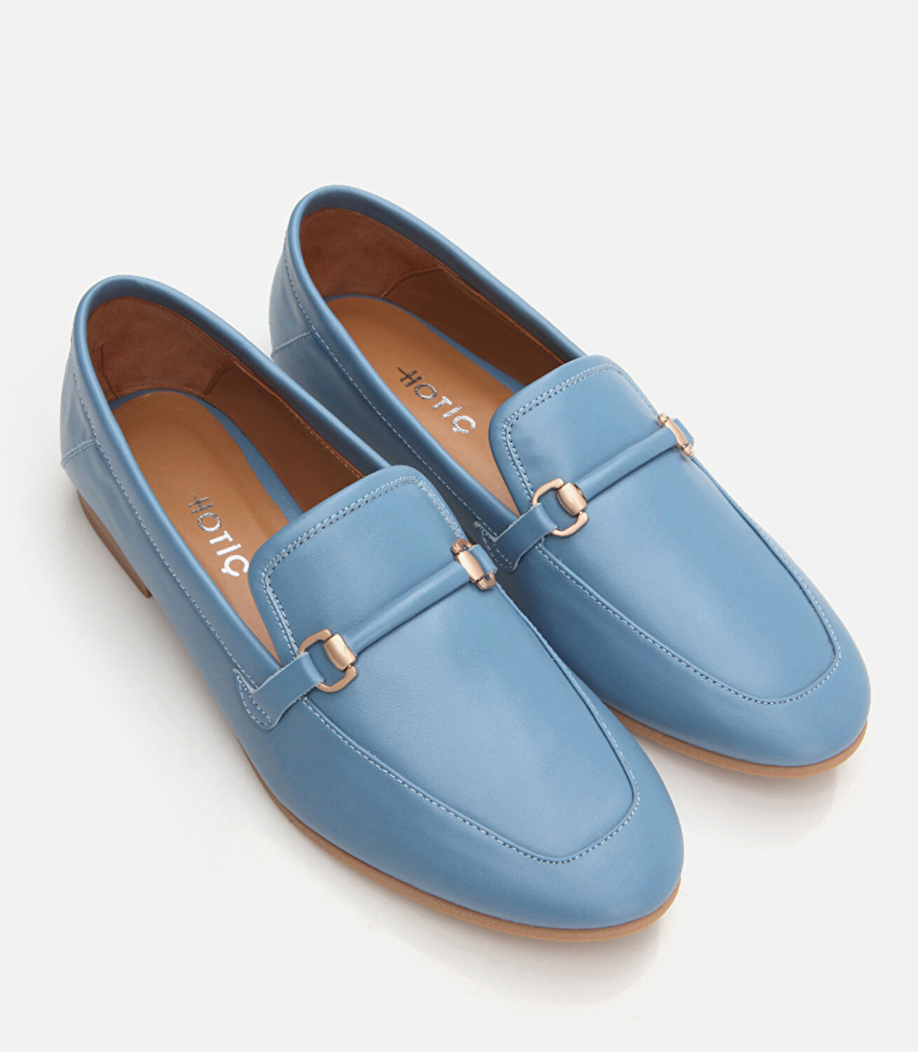Kadın Deri Mavi Loafer