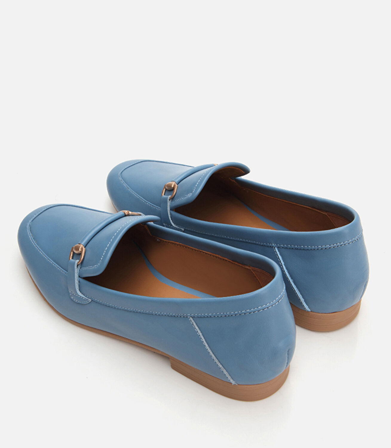 Kadın Deri Mavi Loafer