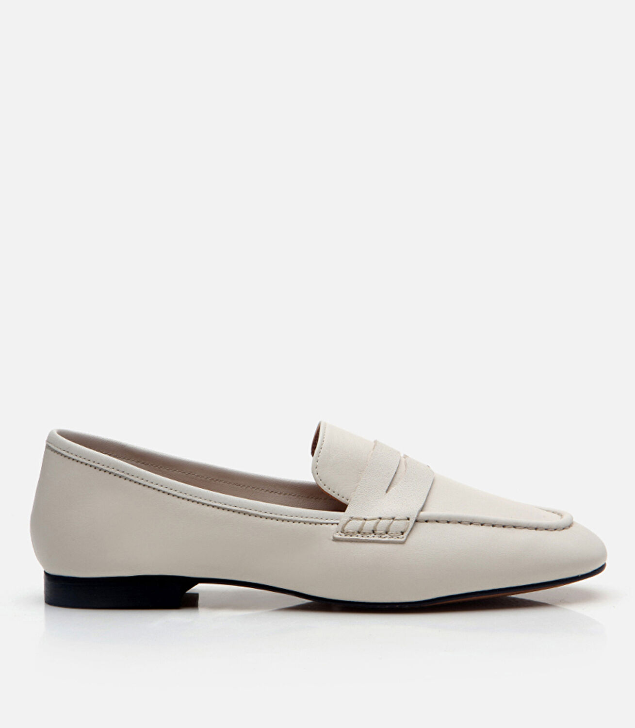 Kadın Deri Ekru Loafer
