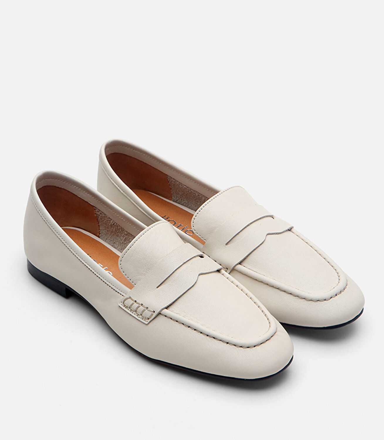Kadın Deri Ekru Loafer