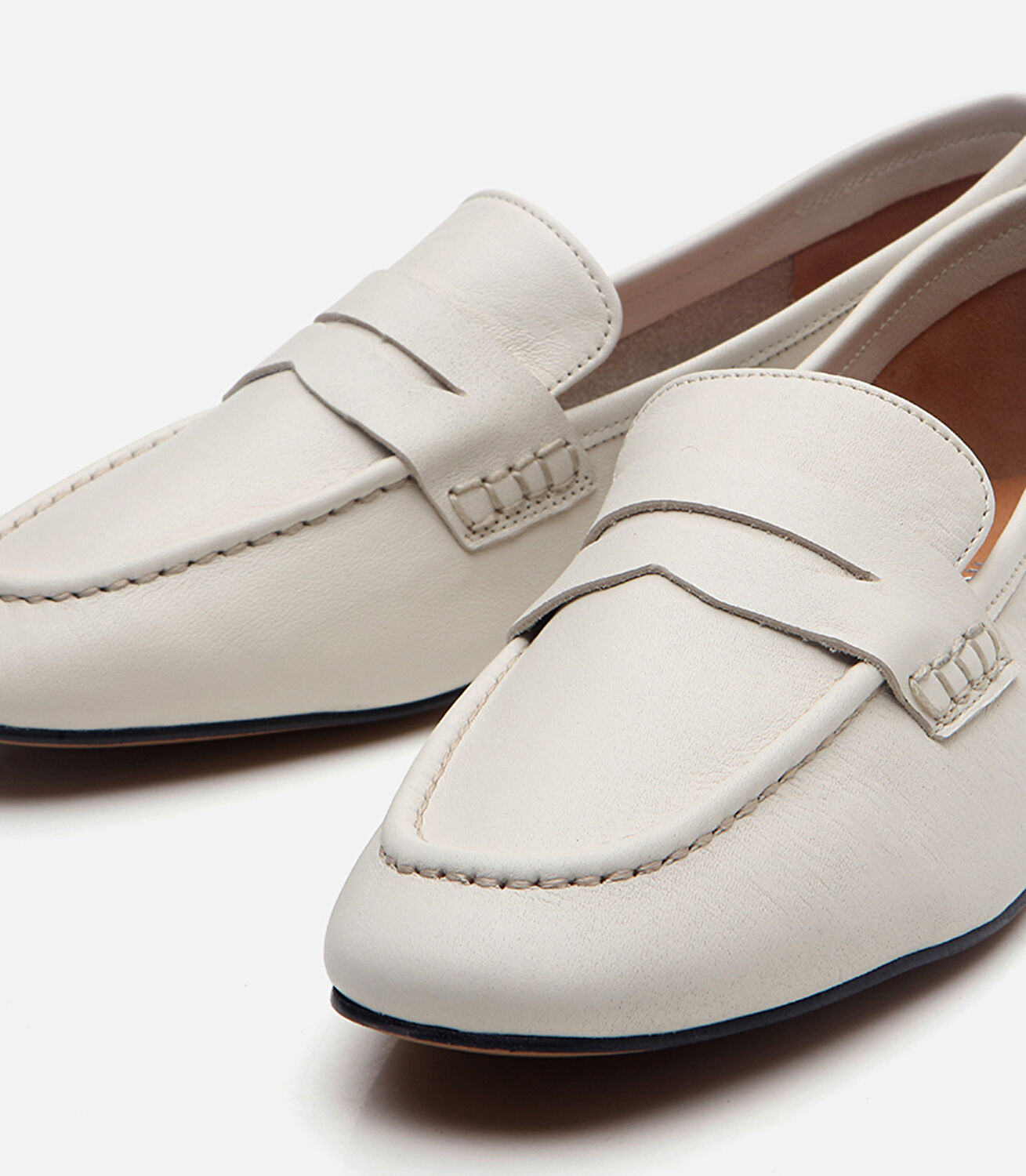 Kadın Deri Ekru Loafer