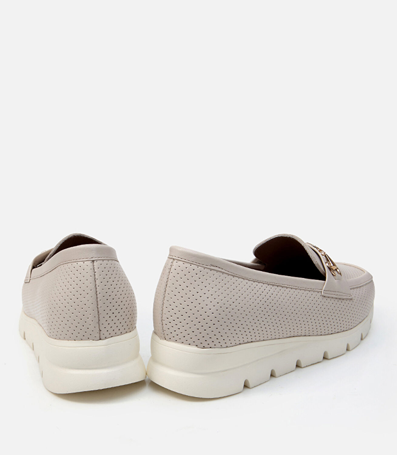 Kadın Deri Ekru Loafer