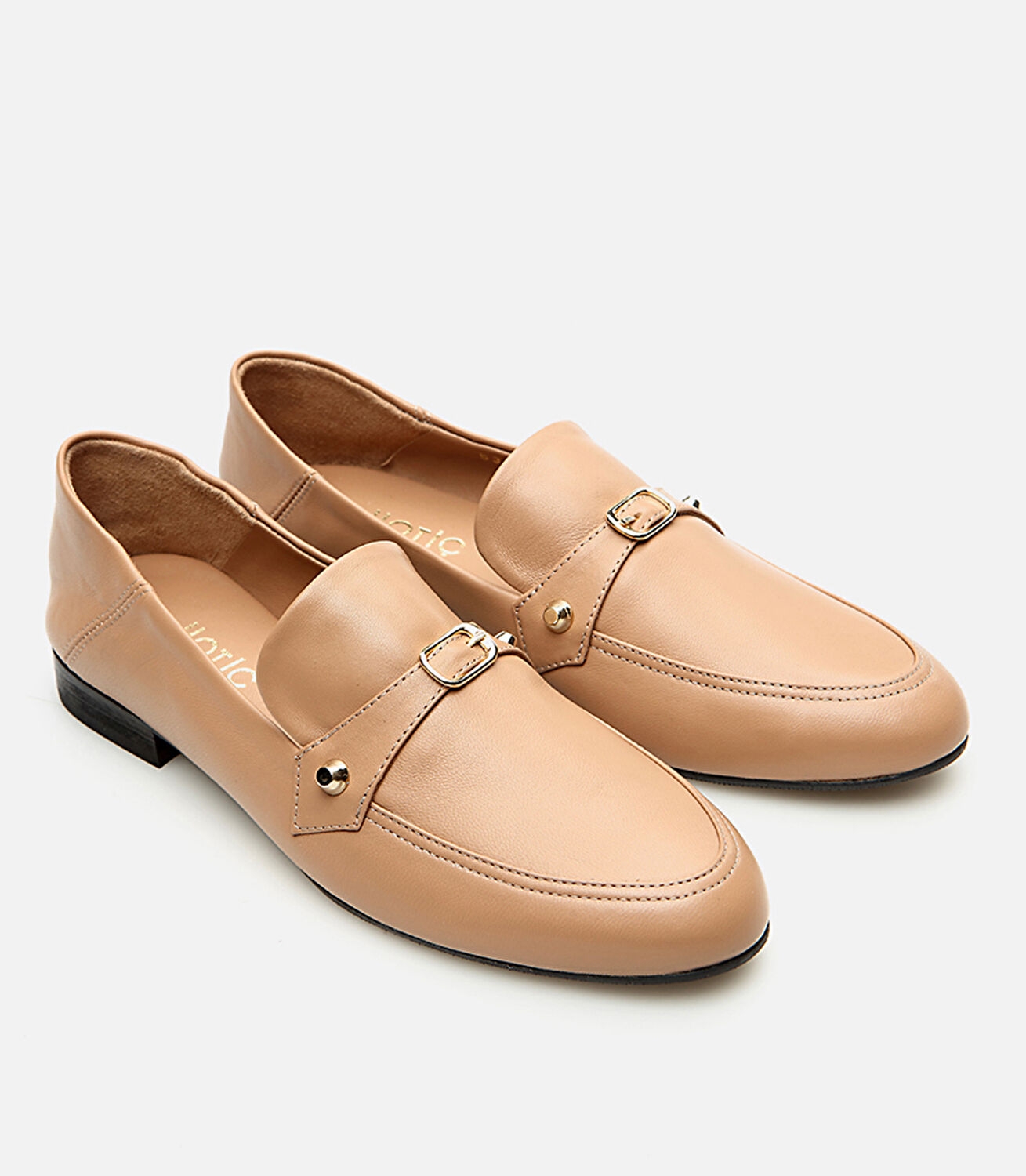 Kadın Deri Naturel Loafer