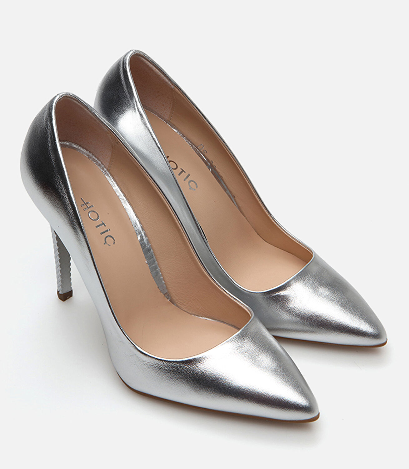 Kadın Deri Lame Stiletto