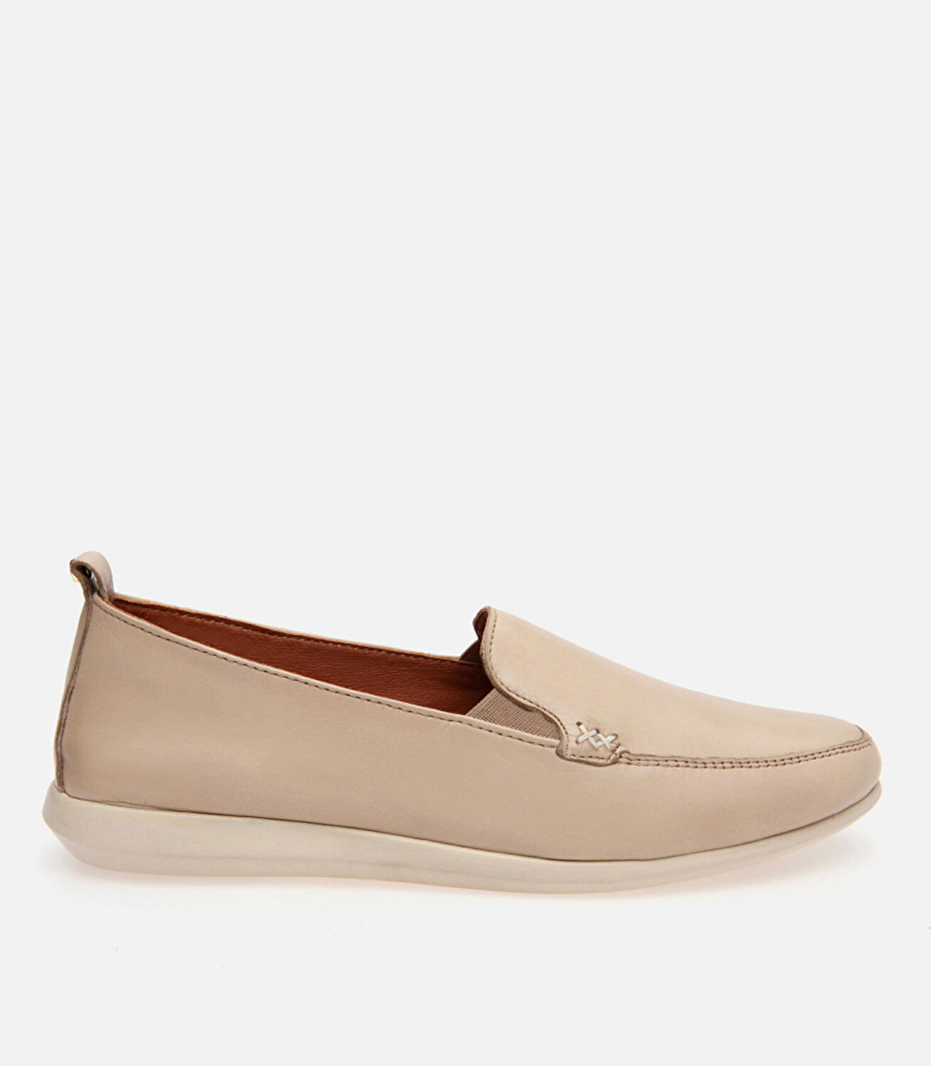 Kadın Deri Bej Loafer