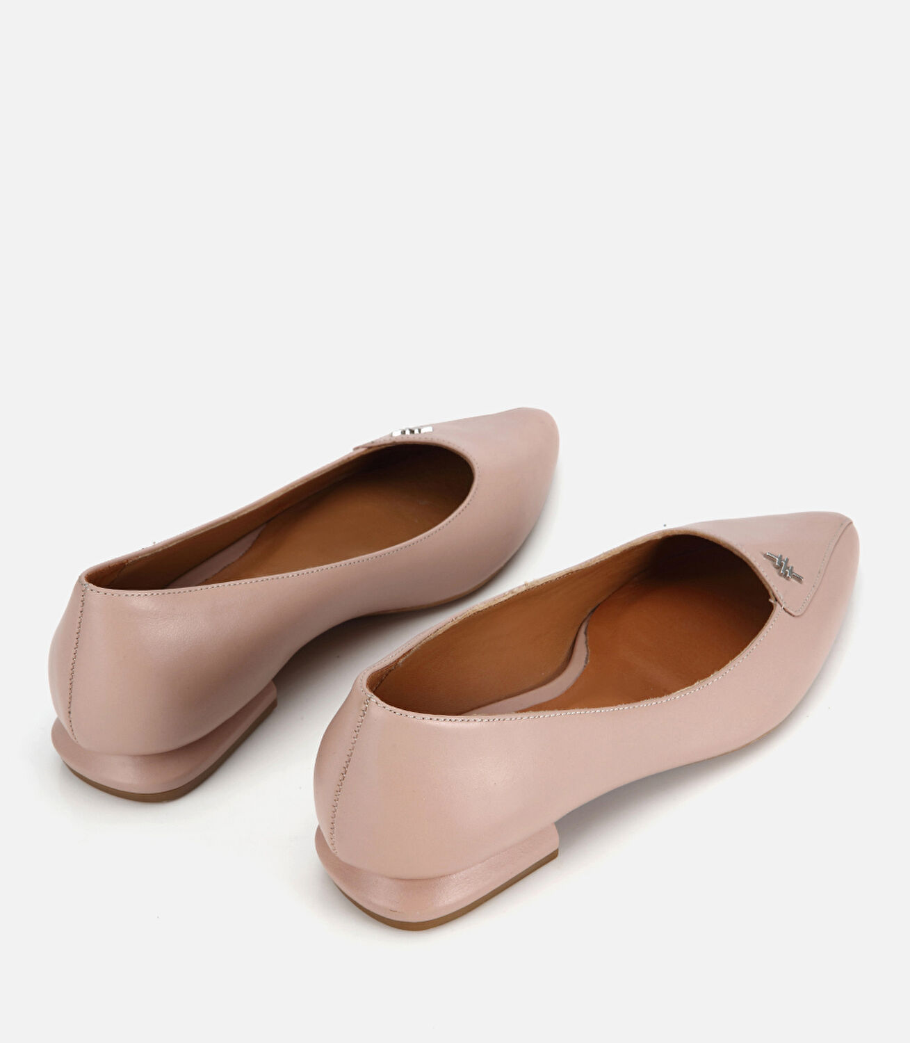 Kadın Deri Bej Sivri Burunlu Babet