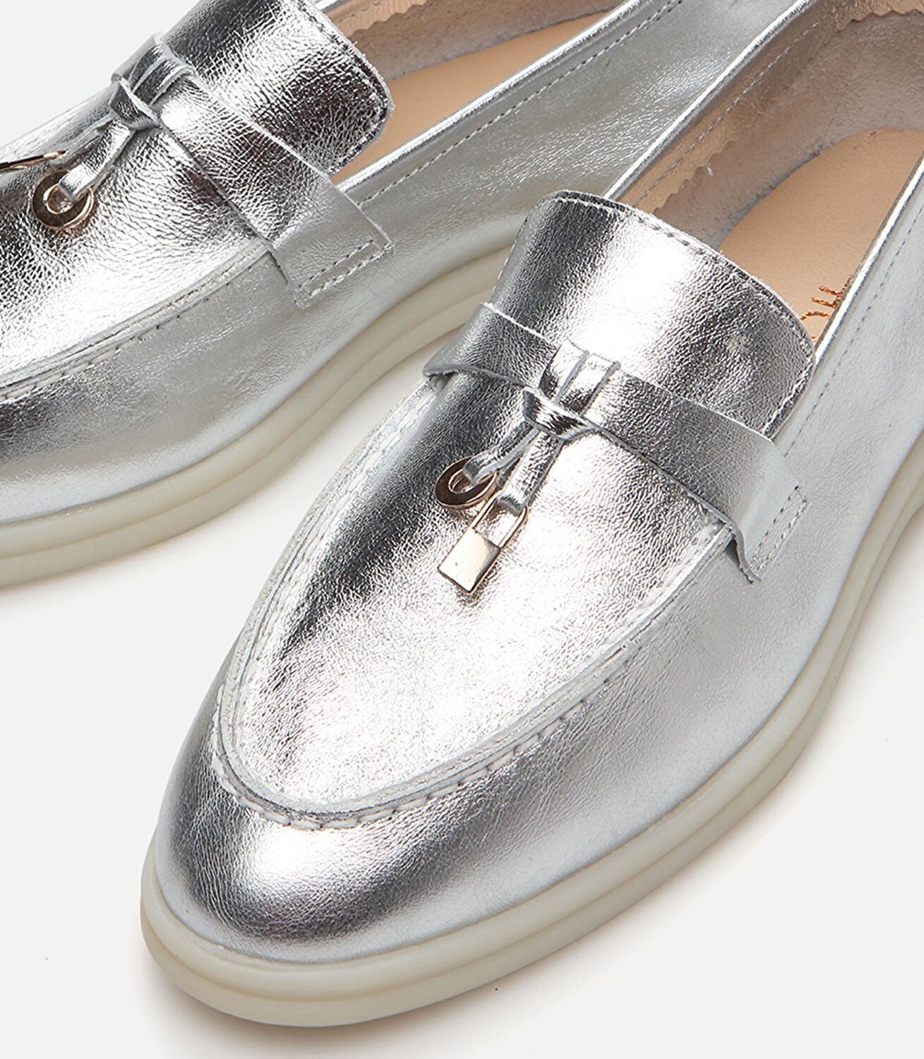 Kadın Deri Lame Loafer