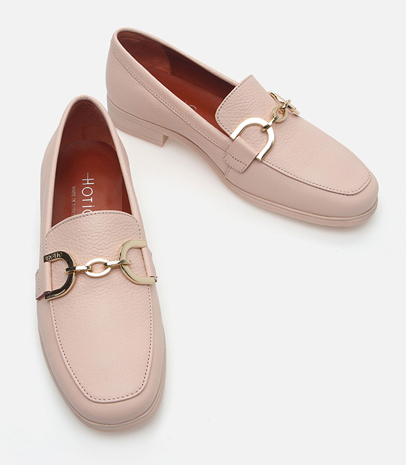 Kadın Deri Pudra Loafer