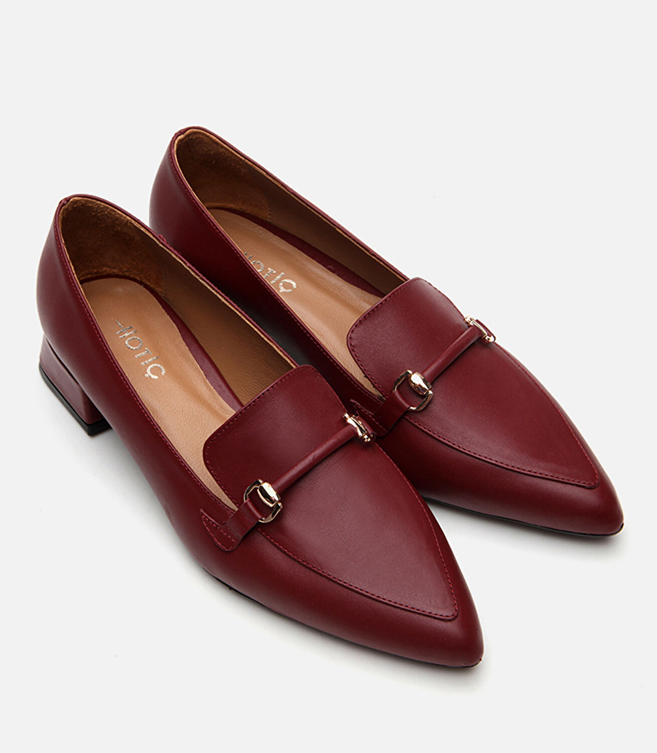 Kadın Deri Bordo Loafer